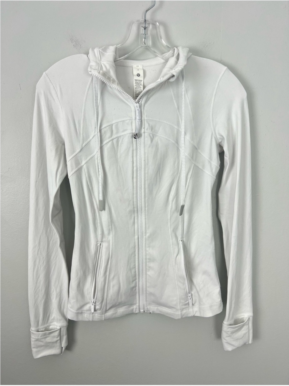 White Women’s Hooded define jacket Zip Jacket - Lightweight Active Layer